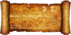 Weibl Krisztián névjegykártya